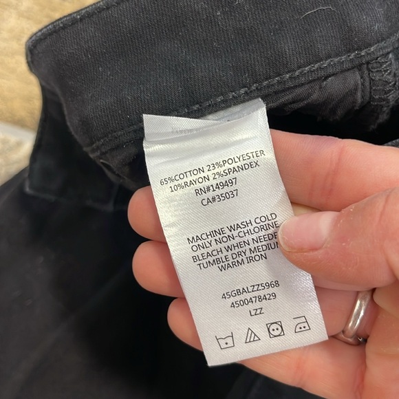 Joe's Jeans Black Denim Jeans High Rise Distressed Skinny Jean Size 23 - Picture 5 of 9